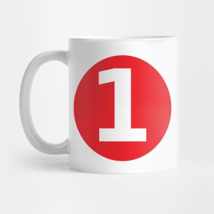 Number 1 Big Red Dot Letters & Numbers Mug